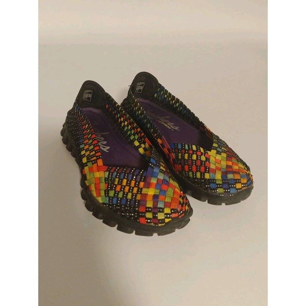 Skechers EZ Flex 2 Delphi Stretch Weave Rainbow Metallic Causal Shoe Womens Sz 6